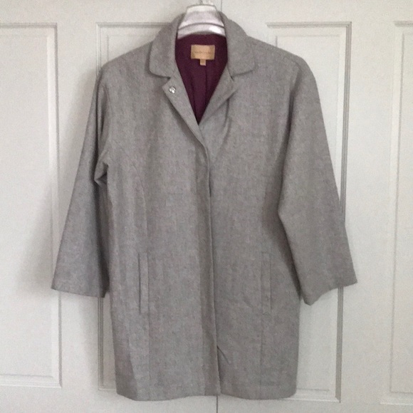 Anthropologie Under Skies Light Gray Wool Blend Cocoon Coat Size Small - Picture 9 of 9